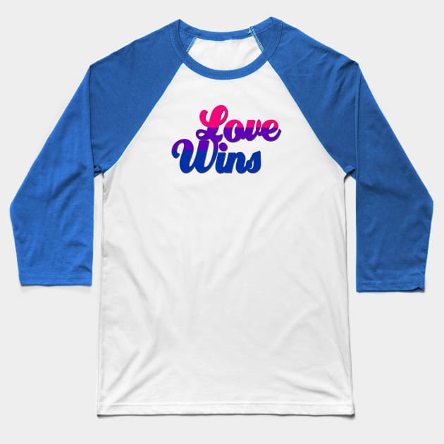 Love Wins Bisexual Pride Flag Baseball T-Shirt by Xanaduriffic